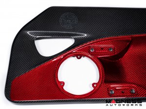 Alfa Romeo 4C Carbon Fiber Door Panels - w/ Red Candy Accents